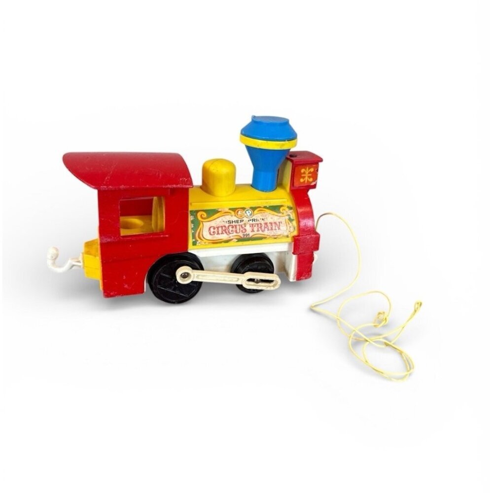 Vintage 1973 Fisher Price Circus Train 991 With Whistle Blue Red